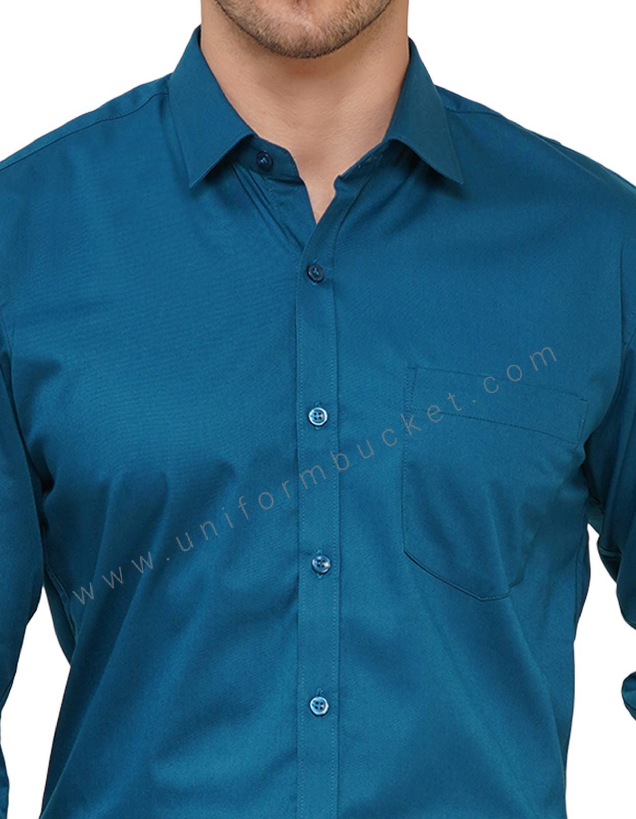 Male Premium Teal Blue Shirt With Pocket thumbnail 4